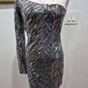 Trac Zebra Print Asymmetric Minidres Size Small